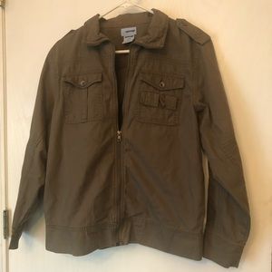 Uproar SZ L military green jacket. Preowned.